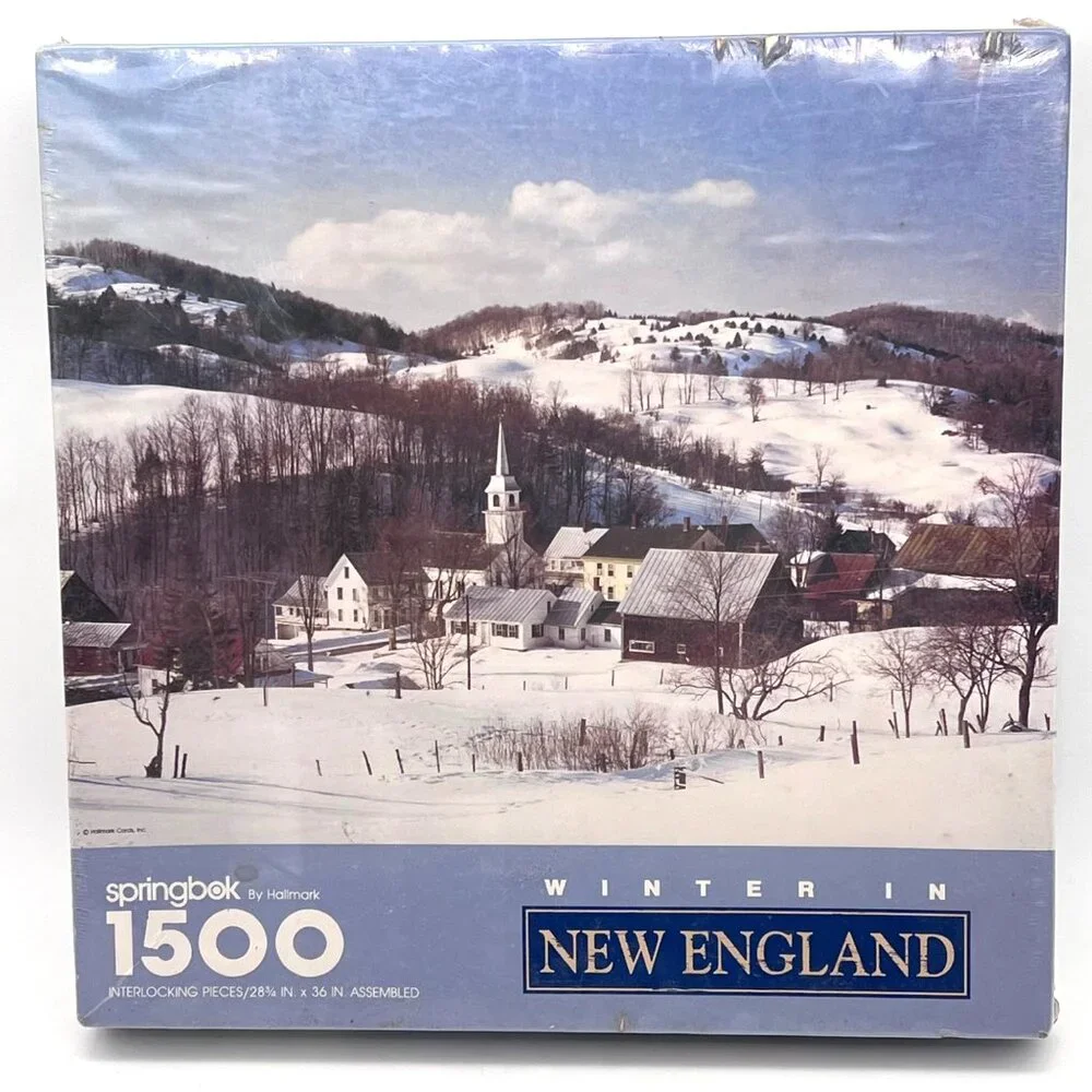 Springbok By Hallmark 1500 Piece Puzzle Winter In New England 28 3/4 x 36 Inches - Picture 1 of 11